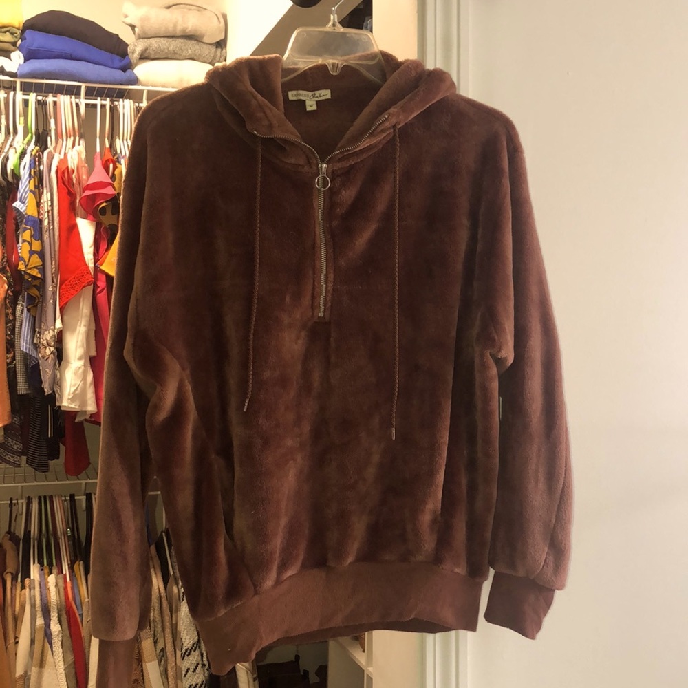 Express fuzzy sweatshirt